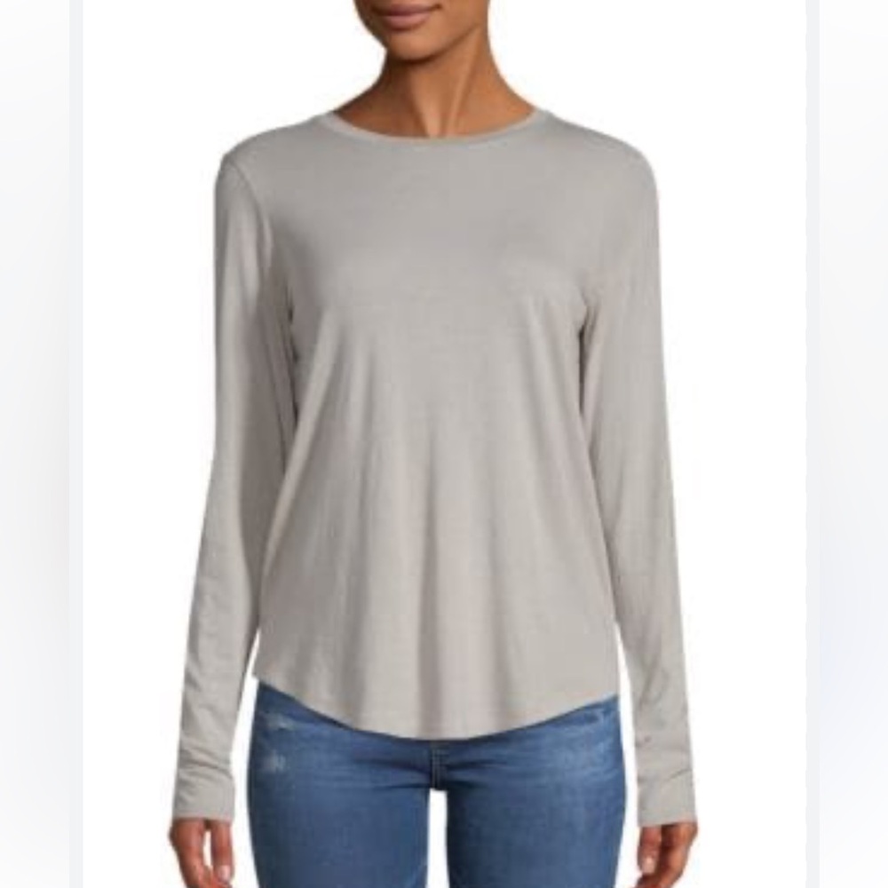 Vince Gray Long-Sleeve Crewneck Top